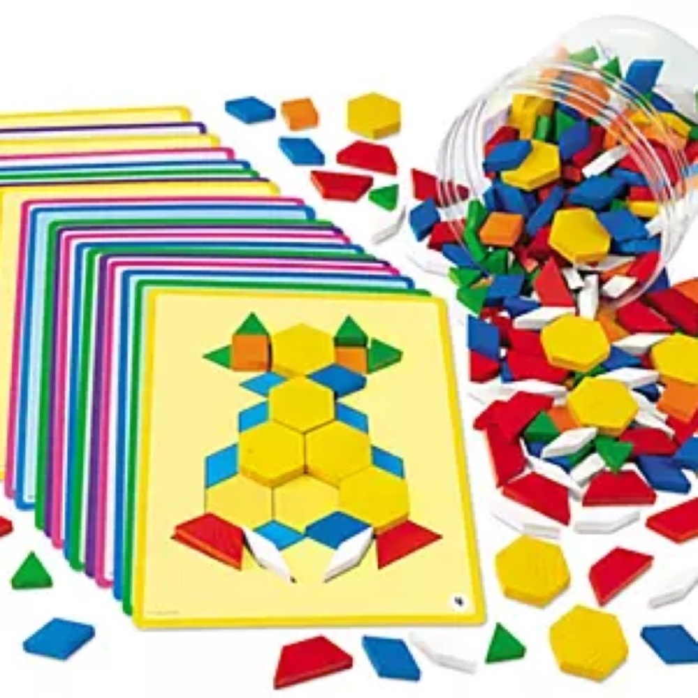 Lakeshore Pattern Blocks Design Boards Set Preschool Homeschool Stem Math Prek